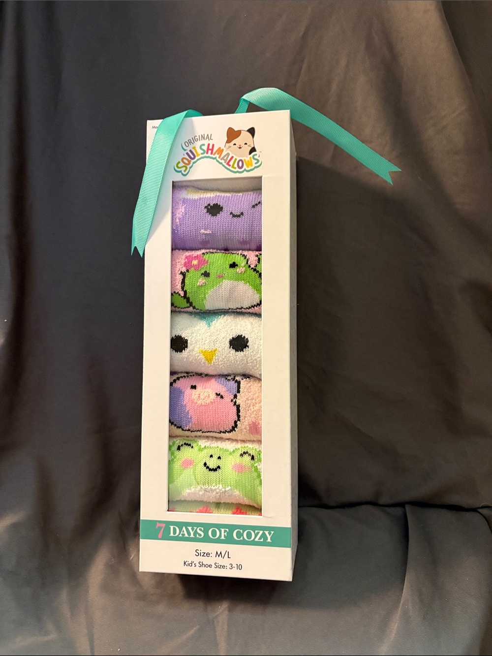 Squishmallows Kids Cozy Socks Set - Pastel Animal Faces NWT sku Z3a
